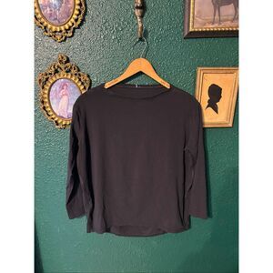 Lululemon Back In Action Long Sleeve Top Shirt Women's 2 Black Stretchy Active